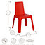 Resol - Julieta Children's Plastic Garden Play Chairs - 37.5cm - Red - Pack of 2