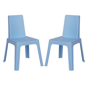 Resol - Julieta Children's Plastic Garden Play Chairs - 37.5cm - Sky Blue - Pack of 2