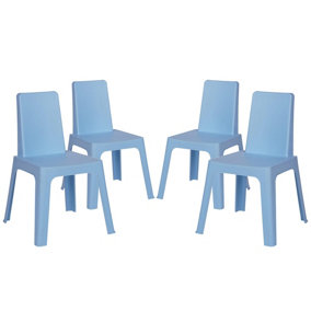 Resol - Julieta Children's Plastic Garden Play Chairs - 37.5cm - Sky Blue - Pack of 4