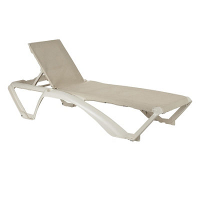 Resol - Marina 4 Position Canvas Sun Lounger - Natural/Natural