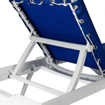 Resol - Marina 4 Position Canvas Sun Lounger - White/Blue - 7