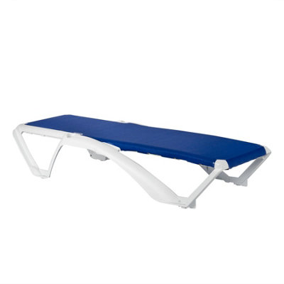 Resol - Marina 4 Position Canvas Sun Lounger - White/Blue - 5