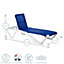 Resol - Marina 4 Position Canvas Sun Lounger - White/Red