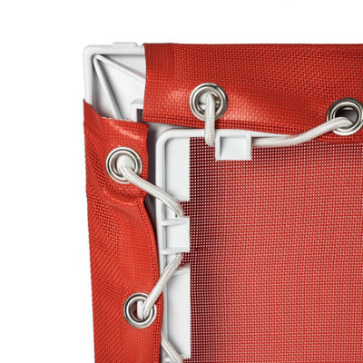 Resol - Marina 4 Position Canvas Sun Lounger - White/Red - 6