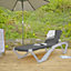 Resol - Marina 4 Position Canvas Sun Loungers - Silver/Denim - Pack of 2
