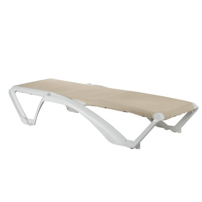 Resol - Marina 4 Position Canvas Sun Loungers - White/Natural - Pack of 2 - 5
