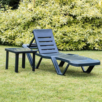 Resol - Master 5 Position Sun Loungers - Green - Pack of 2 - 5