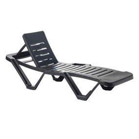 Resol - Master 5 Position Sun Loungers - Grey - Pack of 2