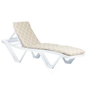 Resol - Master Sun Lounger & Cushion Set - White/Beige Moroccan