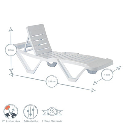 Resol - Master Sun Lounger & Side Table Set - White - 3