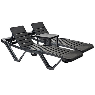 Grey sun loungers online b&q