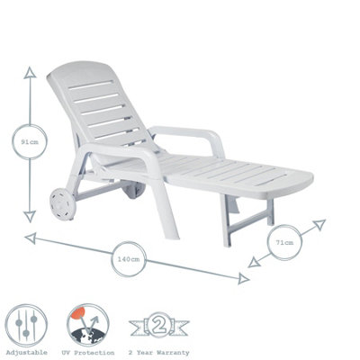 Resol - Palamos Sun Lounger & Side Table Set - White - 3