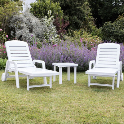 Resol - Palamos Sun Lounger & Side Table Set - White - 7