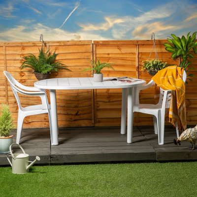 Resol - Palma Garden Dining Chairs - White - Pack of 2 - 7