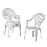 Resol - Palma Garden Dining Chairs - White - Pack of 4