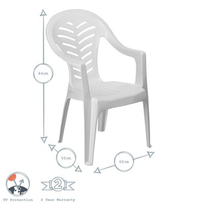 Resol - Palma Garden Dining Chairs - White - Pack of 4