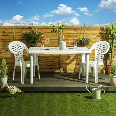 Resol - Palma Garden Dining Chairs - White - Pack of 4 - 4