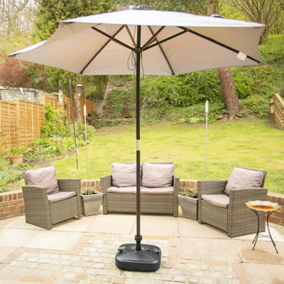 Resol - Pie Refillable Plastic Garden Parasol Base - 15L - Grey - 7