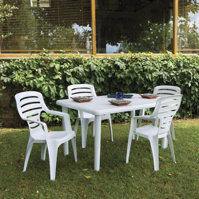 Resol - Pireo Plastic Garden Dining Armchairs - 55cm - Grey - Pack of 6