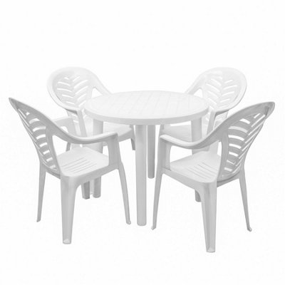 Resol - Tossa 4 Seater Garden Dining Set - White