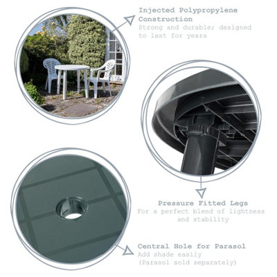 Resol - Tossa 4 Seater Garden Dining Table - Grey