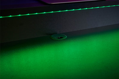 Rest Relax Alpha Gaming Desk in Black with RGB LED Lights L Shape