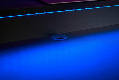 Rest Relax Alpha Gaming Desk in Black with RGB LED Lights L Shape