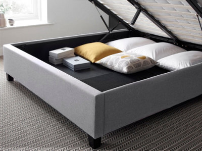 Rest Relax Barcelona Grey Fabric Ottoman Bed