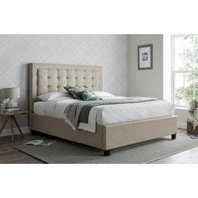 Rest Relax Barcelona Oatmeal Fabric Ottoman Bed