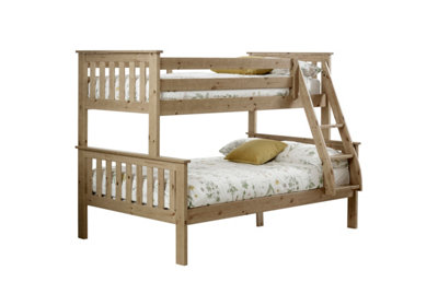 Rest Relax Carrie Pine Shaker Style Triple Sleeper Bunk Bed 4ft (Small Double)