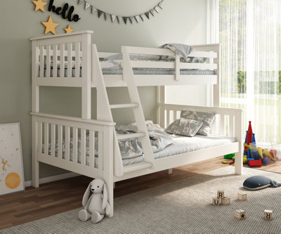 Rest Relax Carrie White Shaker Style Triple Sleeper Bunk Bed 4ft Small Double