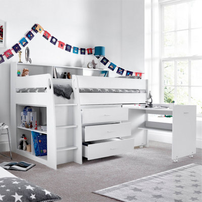 Rest Relax Ellie White Cabin Mid Sleeper Single (3ft)