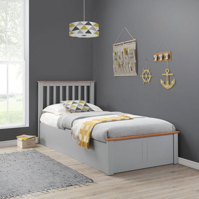 Single oak ottoman deals bed