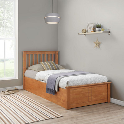 Rest Relax Francesca Oak Shaker Style Wooden Ottoman Bed - Single 3ft