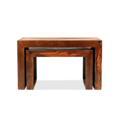 Rest Relax Havana Living Indian Rosewood Nest of 2 Tables Brown
