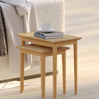Rest Relax Keswick Oak Nest of 2 Tables Beige