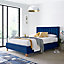 Rest Relax Kirkham Blue Velvet Ottoman Bed