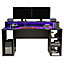 Rest Relax Simulator Gaming Desk in Black with RGB LED Lights