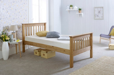 Rest Relax Summer Waxed Pine Wooden Bed Frame - 3ft Single