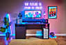 Rest Relax Warrior Gaming Desk in Black with RGB LED Lights