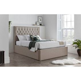 Rest Relax Wilford Oatmeal Fabric Ottoman Bed