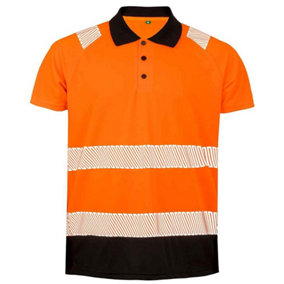 Result Genuine Recycled Mens Safety Polo Shirt Fluorescent Orange (XXL-3XL)
