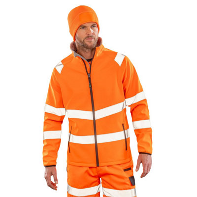 Result Mens Double Layered Recycled Safety Soft Shell Jacket