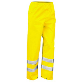 Result Mens Hi-Vis Trousers / Pants Hi-Vis Yellow (L-XL)
