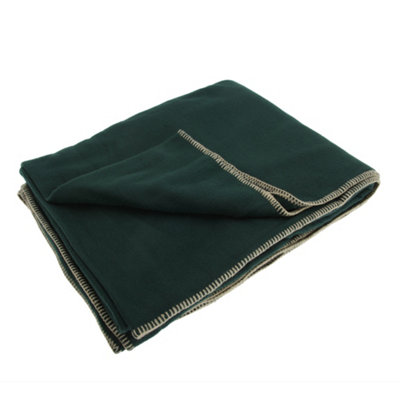 Result Plain Warm Outdoor Fleece Blanket (330gsm) (Pack of 2) Forest
