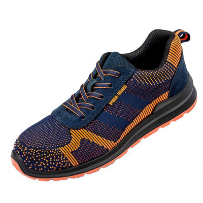 Result Work-Guard Unisex Adults Suede Trim Safety Trainer Navy/Orange (4 UK)