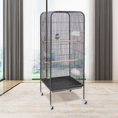 Retangular Black Metal Bird Cage With 4 Castors 540x540x1460mm DIY at B&Q