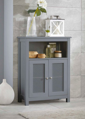 Retford Bathroom Console Storage Cabinet Unit in Grey