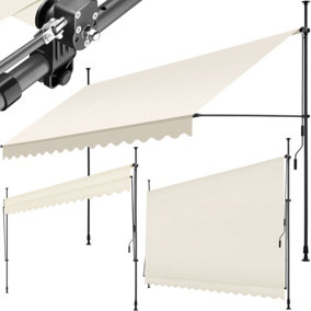 Retractable Awning - No-drill installation required - beige
