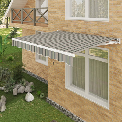 Retractable Awning Outdoor Sun Shade Canopy Manual shelter, 2.5 x 2m ...